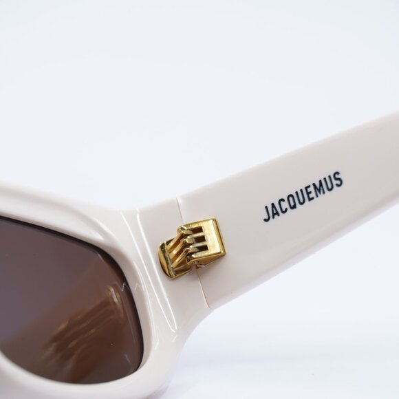Jacquemus PILOTA JAC/2 C2 Sunglasses Ivory Pink Square Frame, Pink Lenses - Picture 7 of 10
